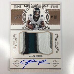 2020 Panini National Treasures 52/99 Rookie Patch Auto Jalen Reagor Sports Card